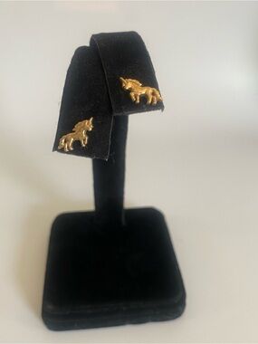 ⭐️JAMES AVERY⭐️14K Yellow Gold Unicorn Stud Post Earrings - Rare - EUC